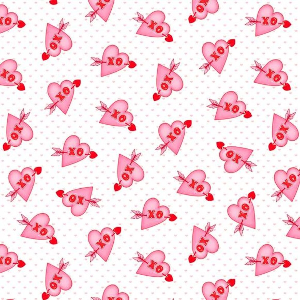 New 2 yds Love Struck Valentine candy heart cotton quilt fabric sewing material